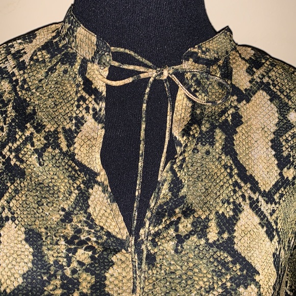 H&M Women’s Size Small- Sheer Lined snake skin look pullover dress. - Picture 3 of 4